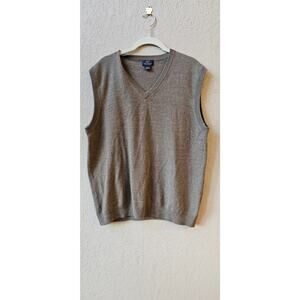 346 Brooks Brothers‎ 100% Merino Wool Sweater Vest Pullover Knit Gray Mens Large